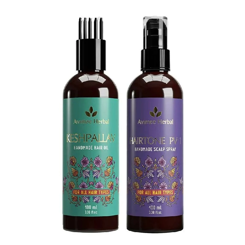 Avimee Herbal Keshpallav Hair Oil & Hairtone PV 1 Scalp Spray Combo, 200 ml-1.webp